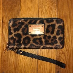 Michael Kors Fuzzy-Cheetah Wristlet